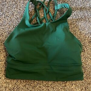 Lululemon Green Crisscross Back Sports Bra